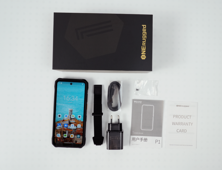opening the box, you’ll find the neatly organized set of accessories and the P1 device