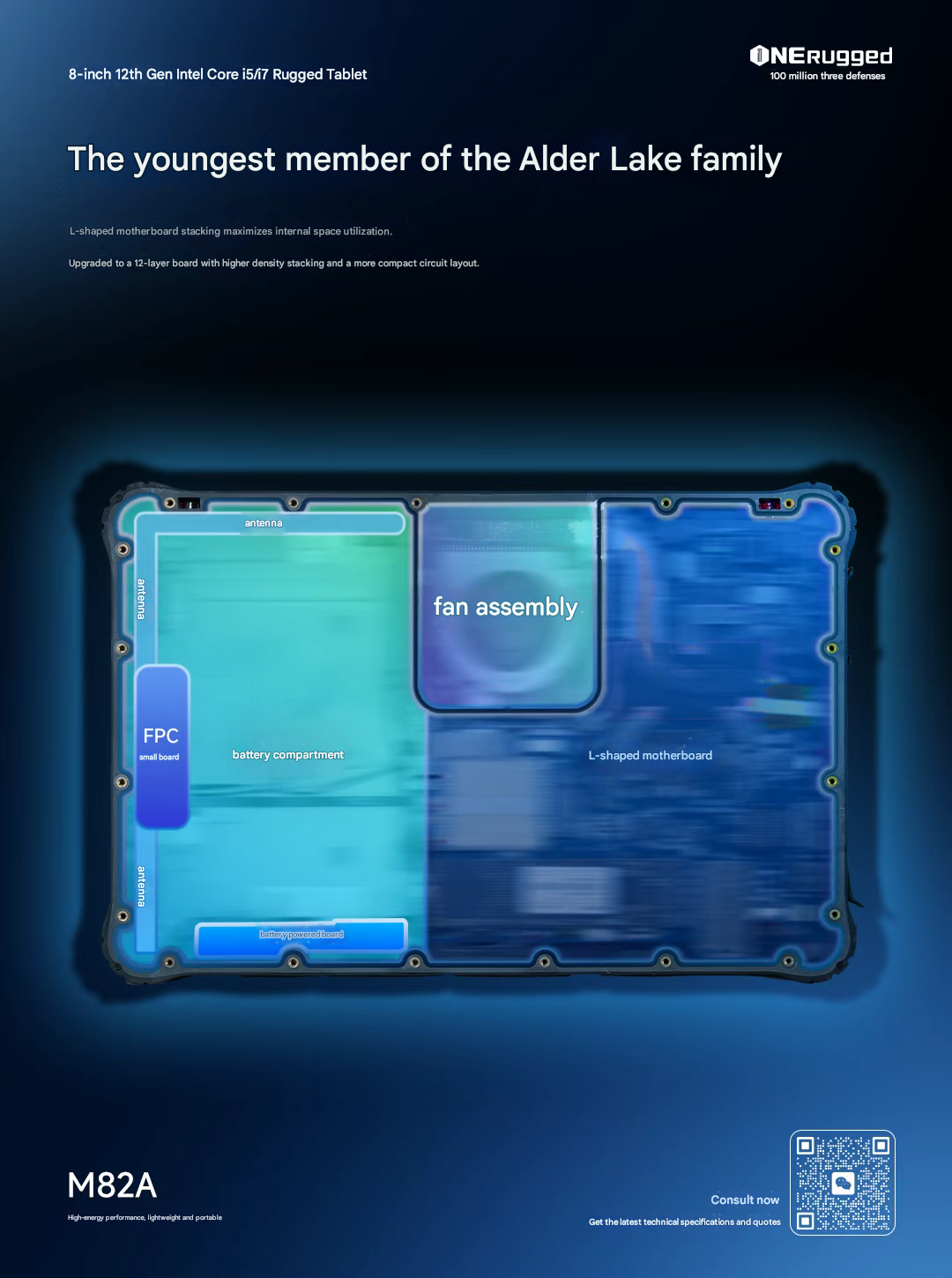  M82A maintains a lightweight and compact 8-inch frame, making it ideal for field tasks that require long hours of mobility