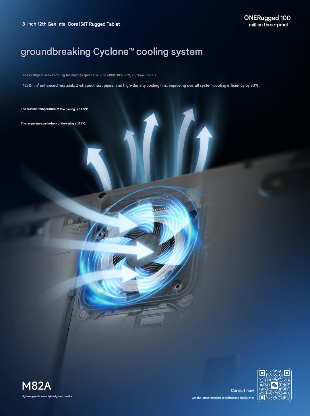 M82A solves this with its next-generation Cyclone™ Cooling System