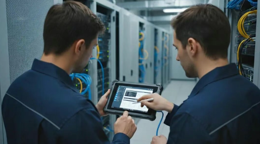  IT maintenance personnel can directly connect the tablet to servers using its wired Ethernet port