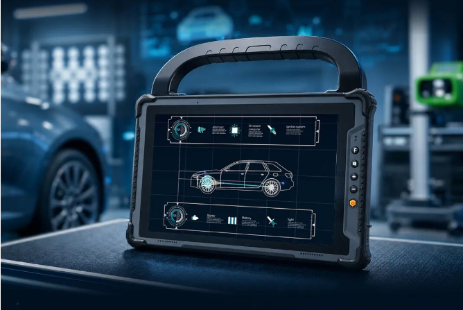 heavy-duty vehicle-mounted computer, these enterprise-grade devices provide the processing power to run OEM software natively while surviving the severe mechanical stress of the modern workshop.