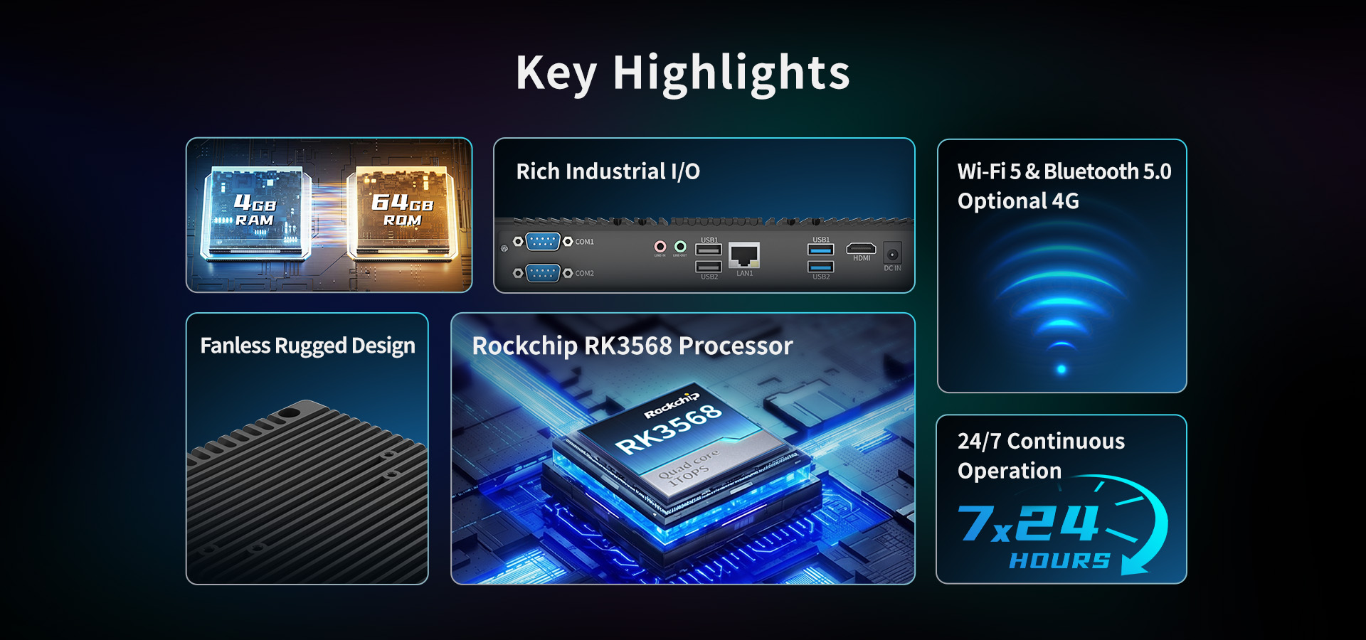 B10R integrates a Rockchip RK3568 quad-core processor (Cortex-A55) featuring an integrated 1 TOPS NPU for lightweight local AI acceleration. B10R integrates a Rockchip RK3568 quad-core processor (Cortex-A55) featuring an integrated 1 TOPS NPU for lightweight local AI acceleration.