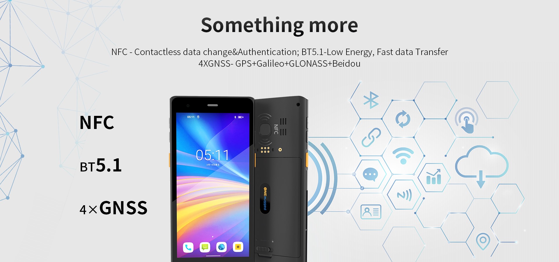 rugged handheld with nfc contactless data transfer