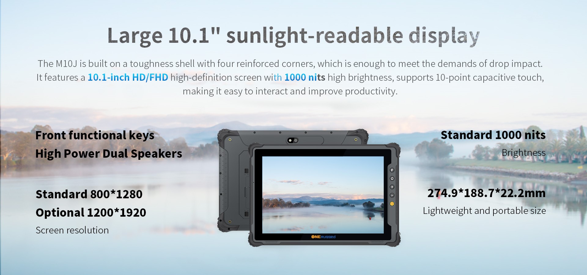 10.1 inch sunlight readable rugged tablets