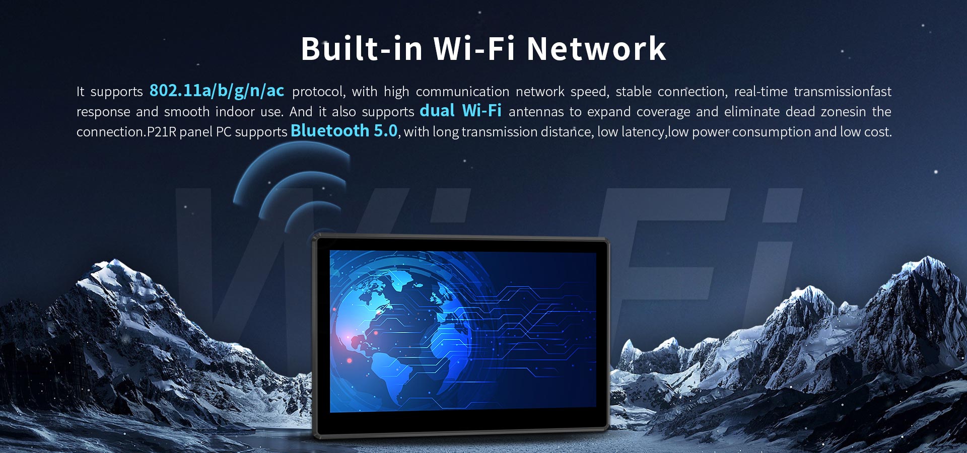 industrial panel pc with Wi-Fi 5