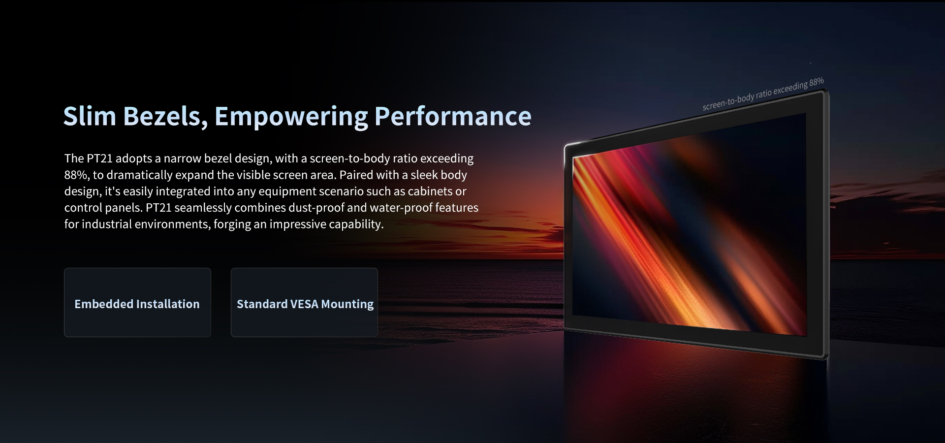 waterproof touch screen display panel