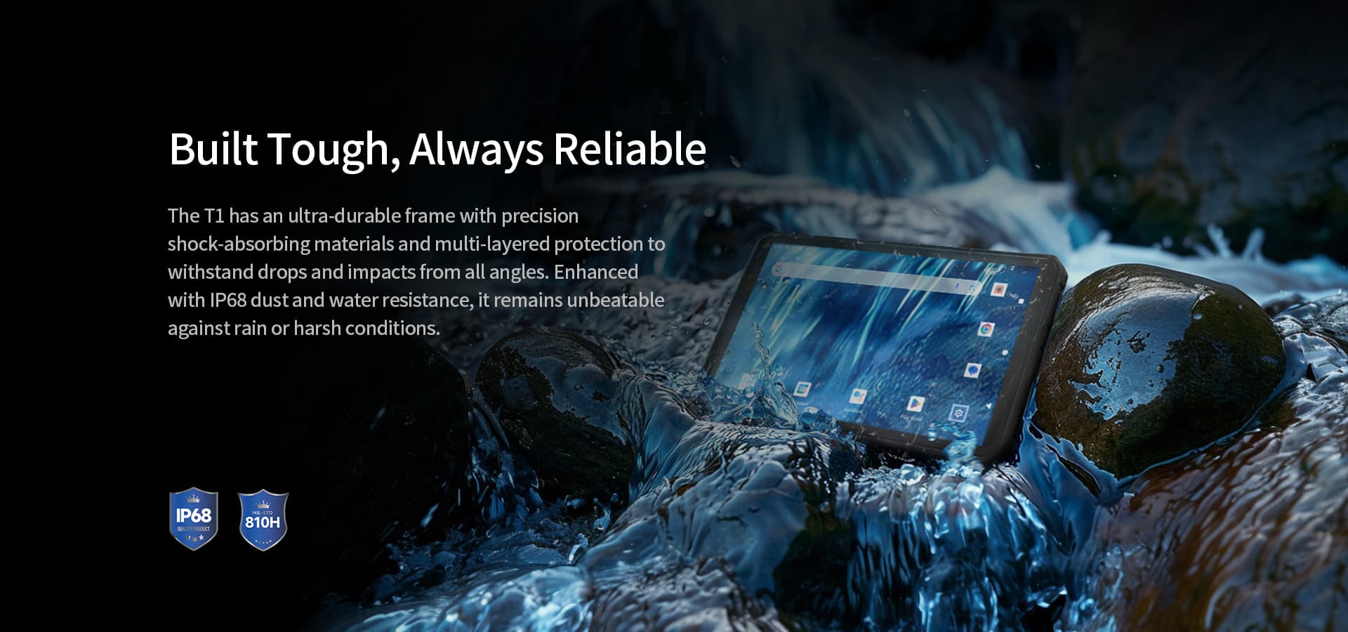 outdoor rugged tablet with ip68 dust and water resistance