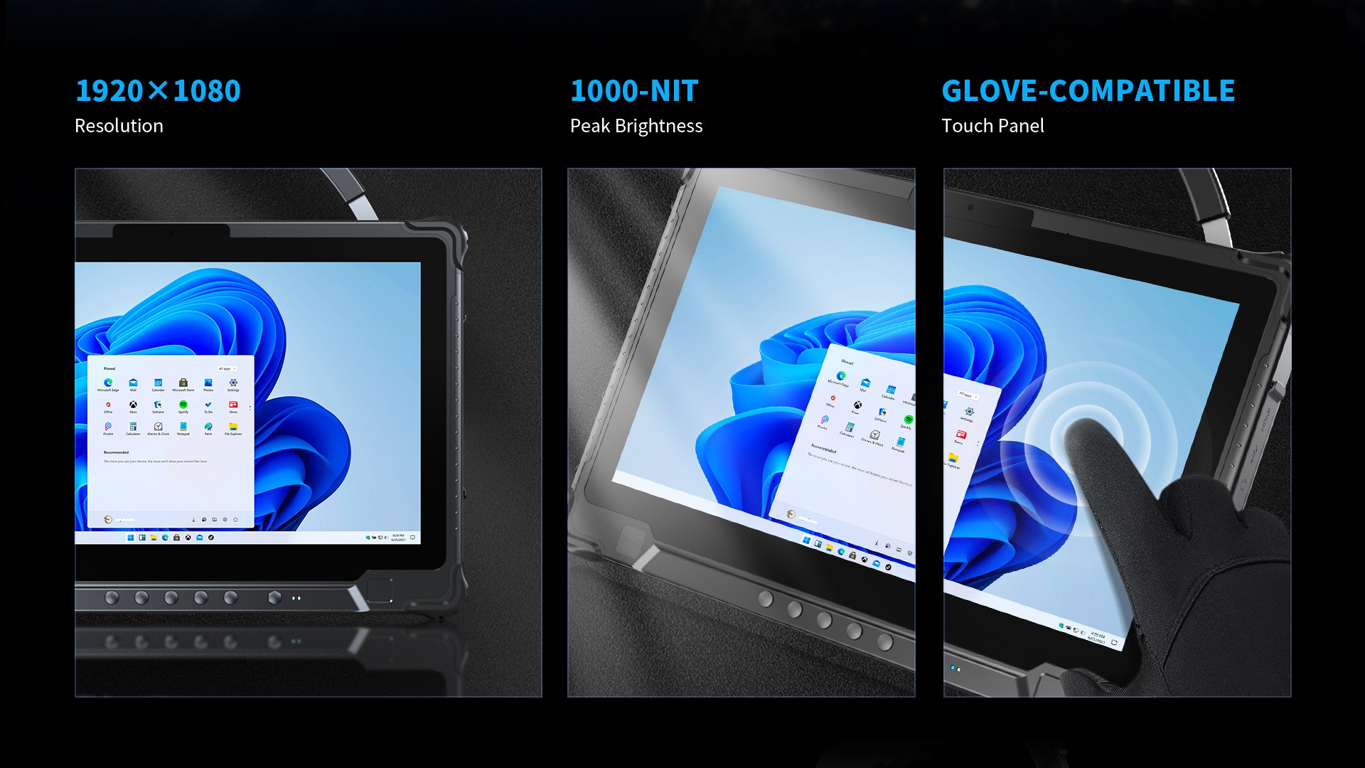 1000 nits rugged tablets