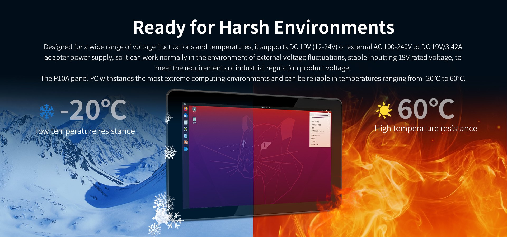 industrial panel pc with -20°C to 60°C temperature resistance
