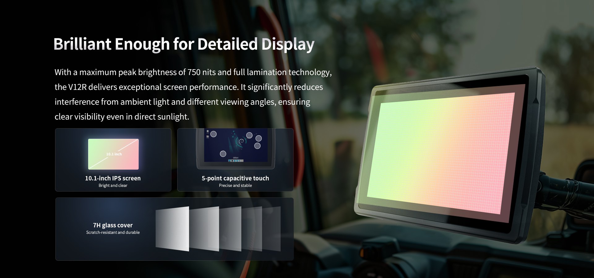 high brightness rugged vehicle