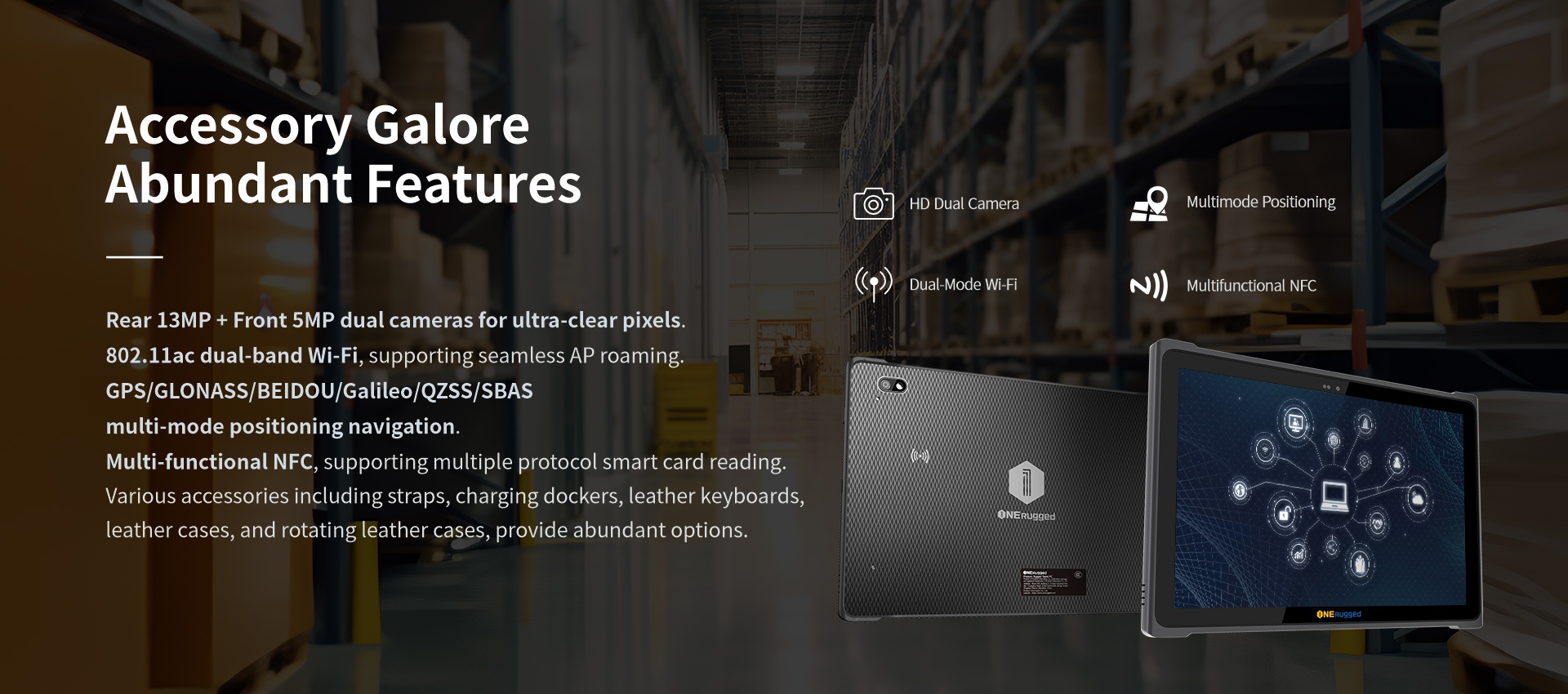 dual cameras rugged tablets
