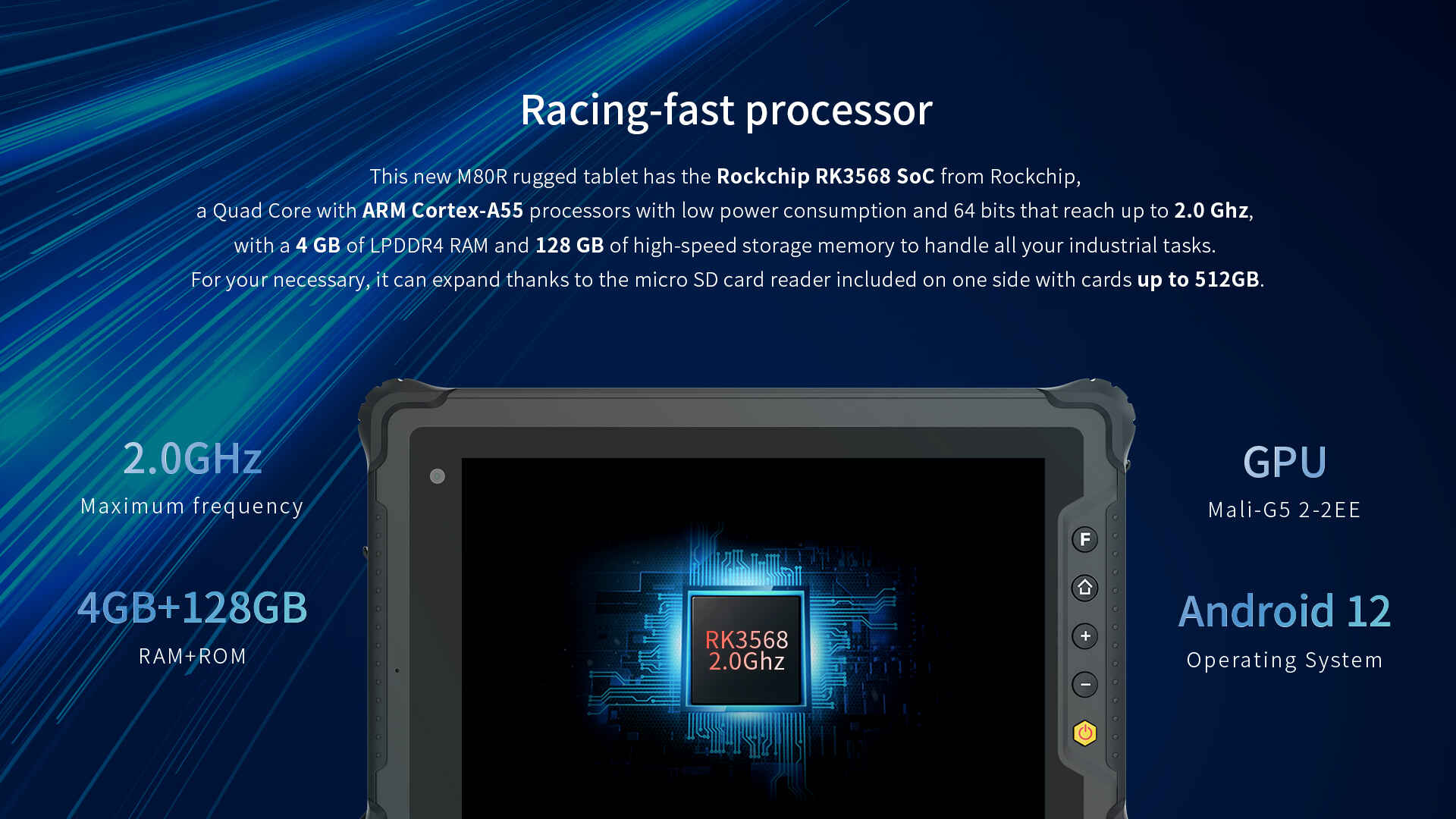 This new M80R rugged tablet has the Rockchip RK3568 SoC from Rockchip