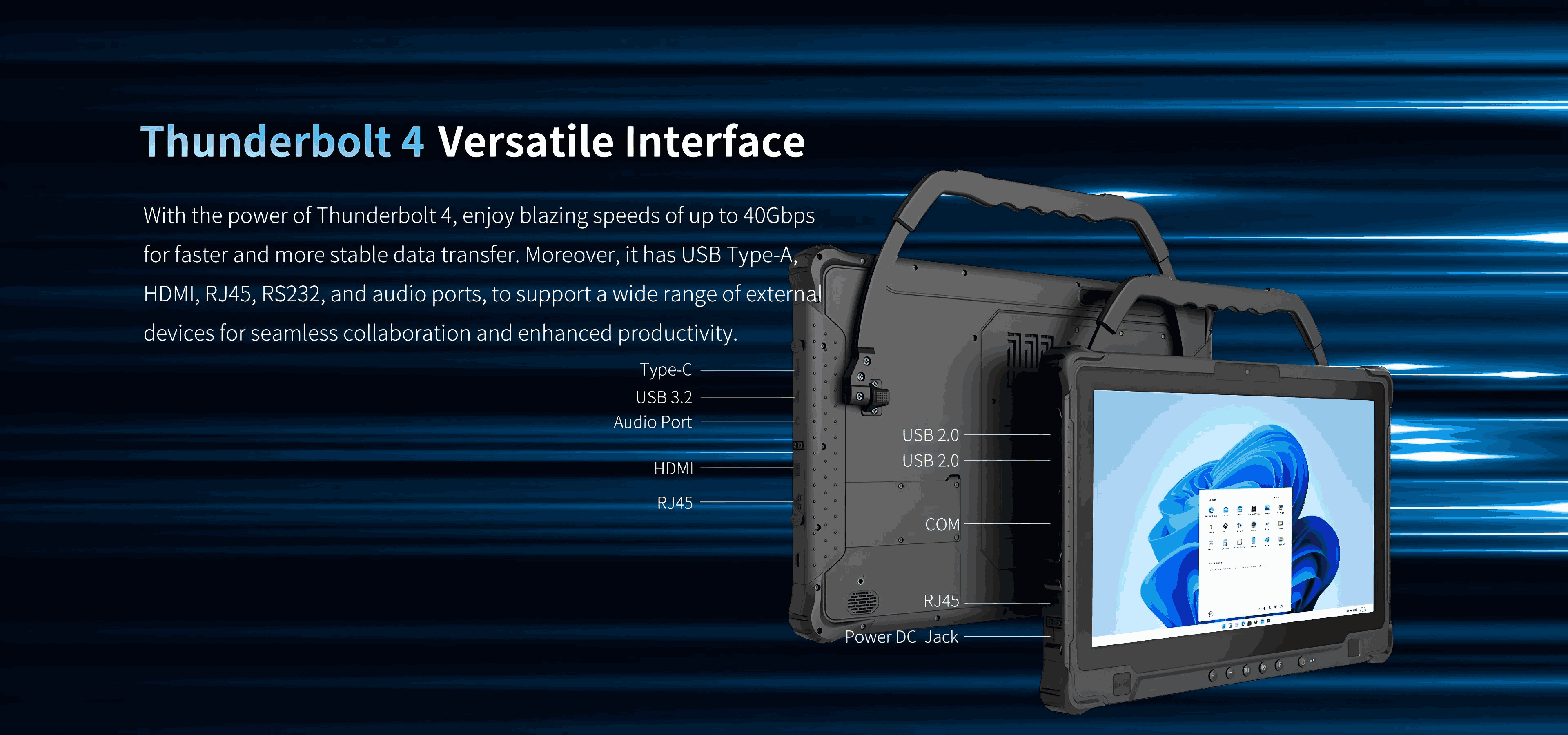rugged notebook with thunderbolt 4 versatile interface