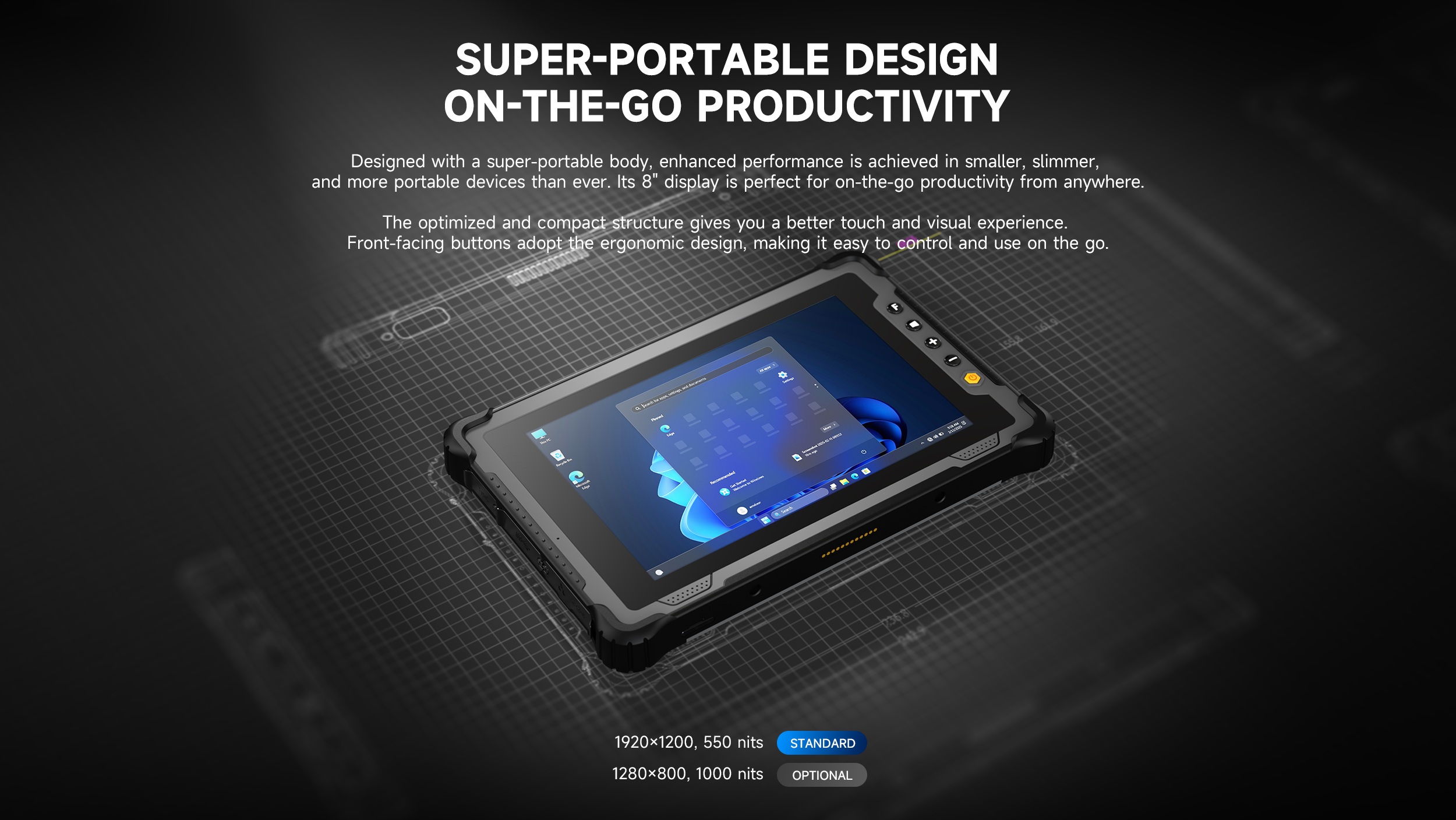 SUPER-PORTABLE DESIGN ON-THE-GO PRODUCTIVITY