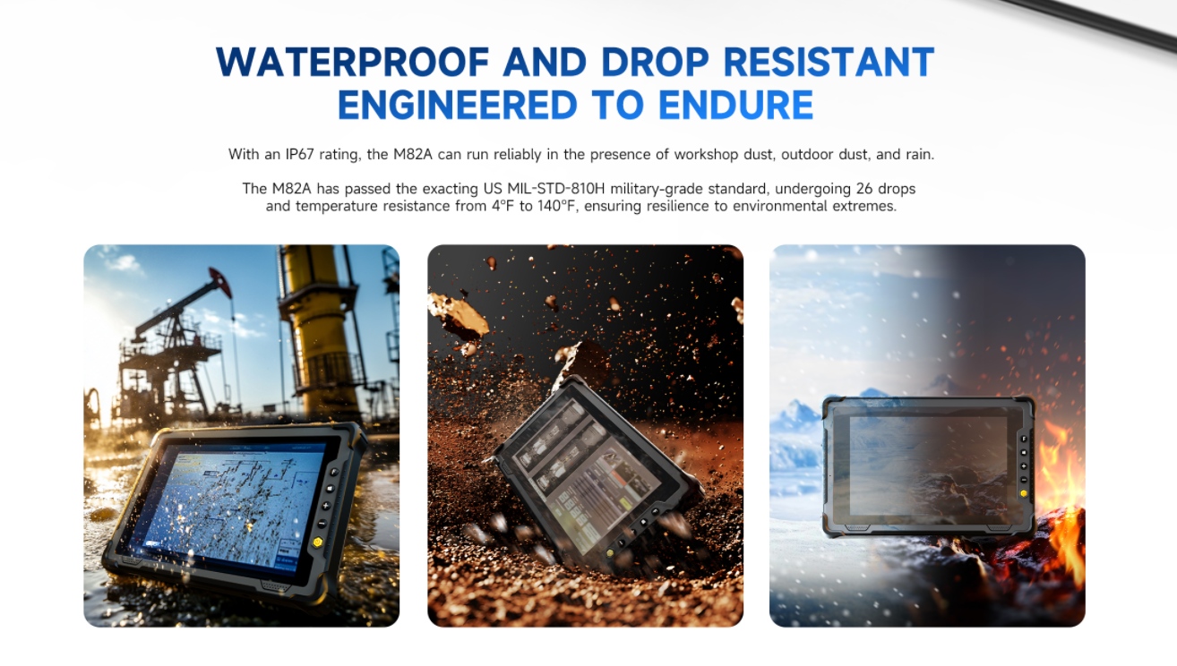 IP67 waterproof rugged tablet and MIL-STD-810H industrial PC engineered to endure