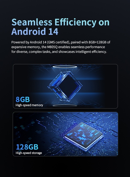 M805Q 8GB 128GB industrial Android PC memory and storage