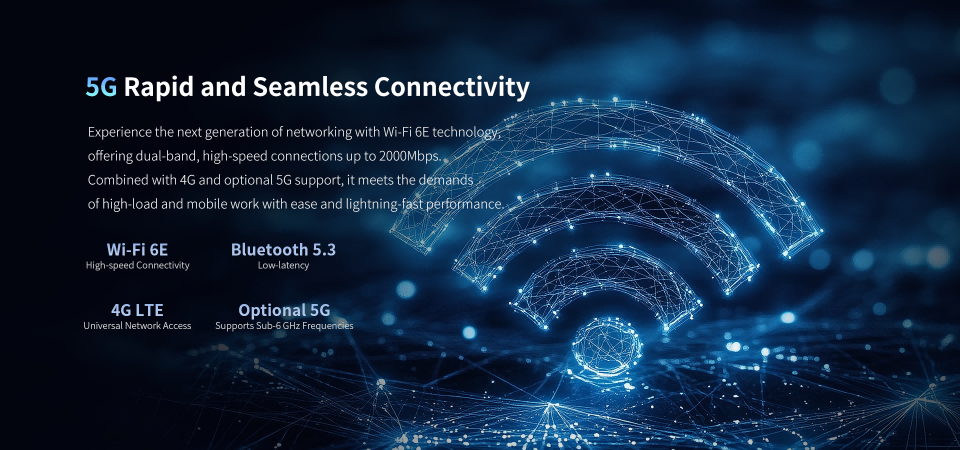 5G rugged AI PC M14M with Wi-Fi 6E 2000Mbps connectivity and optional Sub-6 GHz 5G