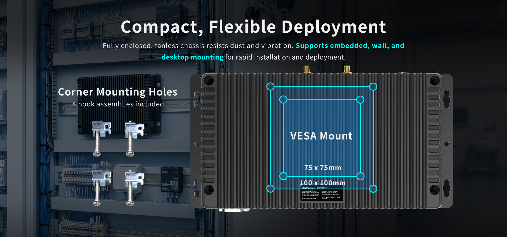 B10A Fanless Industrial PC Flexible Mounting